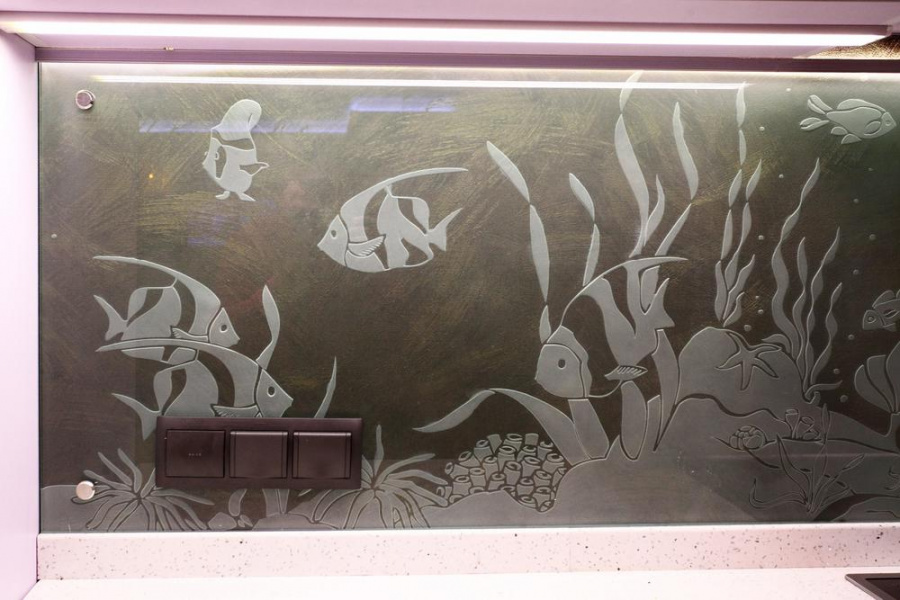 Фартук из стекла для кухни Фартук из стекла для кухни